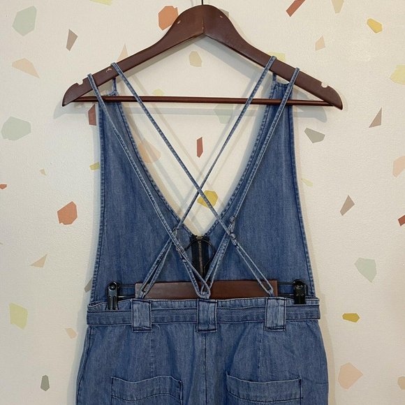 Free People Clara Chambray Wide Leg Jumpsuit - Picture 4 of 7